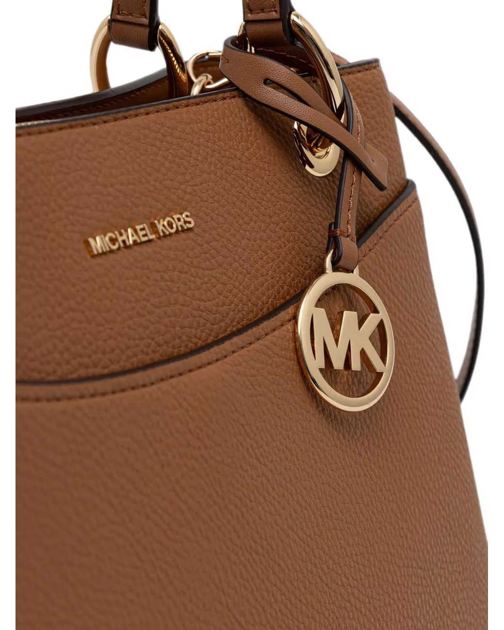 MICHAEL Michael Kors Brown Logo-Print Pebbled-Leather Tote Bag
