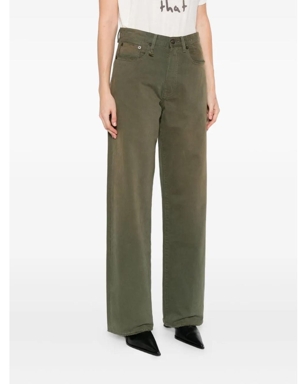 R13 Green Five-Pocket Jeans