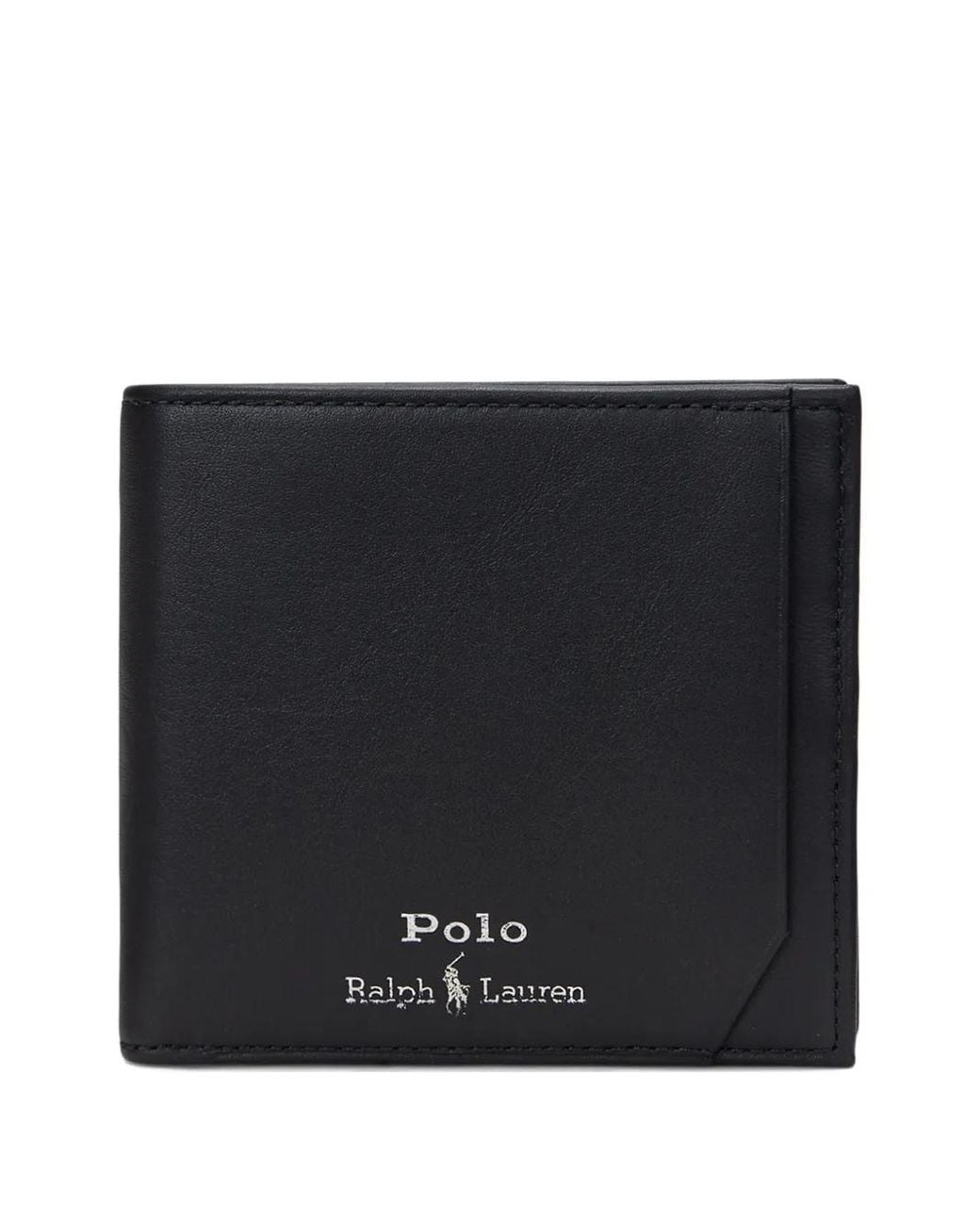 Polo Ralph Lauren Black Medium Billfold Coin Wallet for men