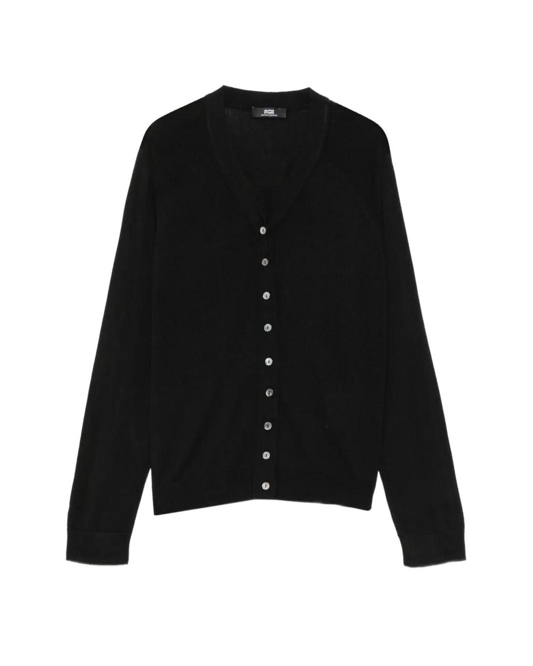 Alpha Studio Button-Up Vest Met V-Hals in het Black