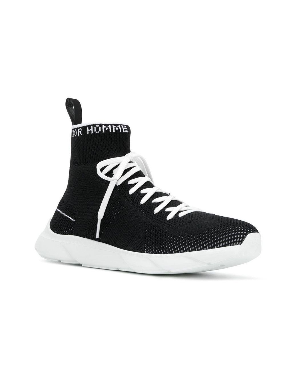 Dior Homme Leather High Top Sock Sneakers in Black for Men | Lyst