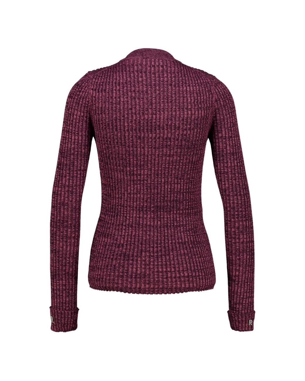 Rabanne Purple Ribbed-Knit Buttoned Cardigan