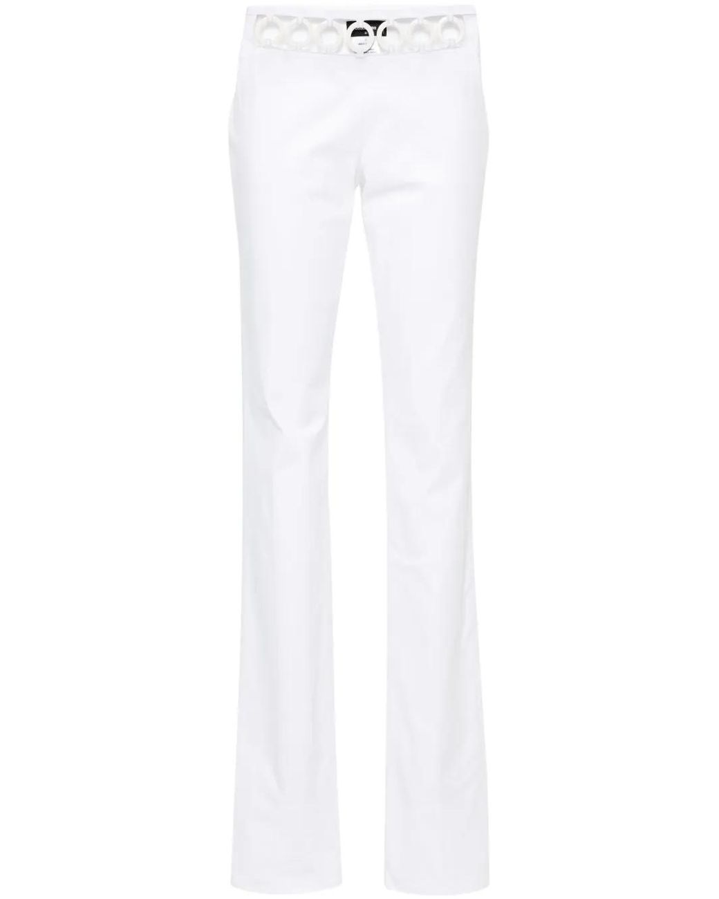 DSquared² White Sharpei Ring-Embellished Trousers