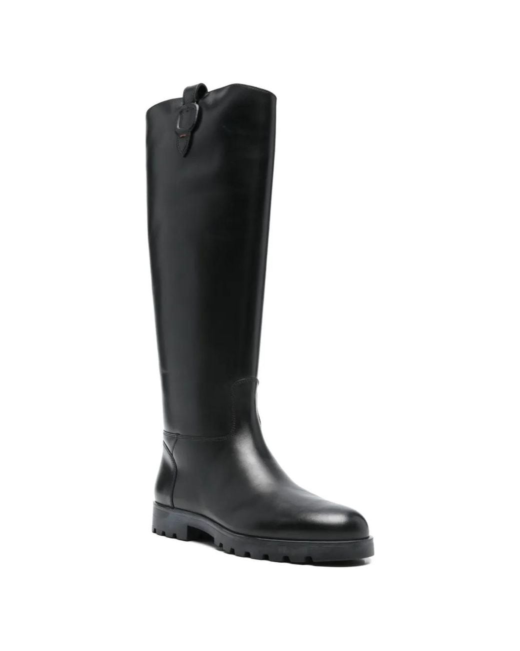 Santoni Black Leather Boots