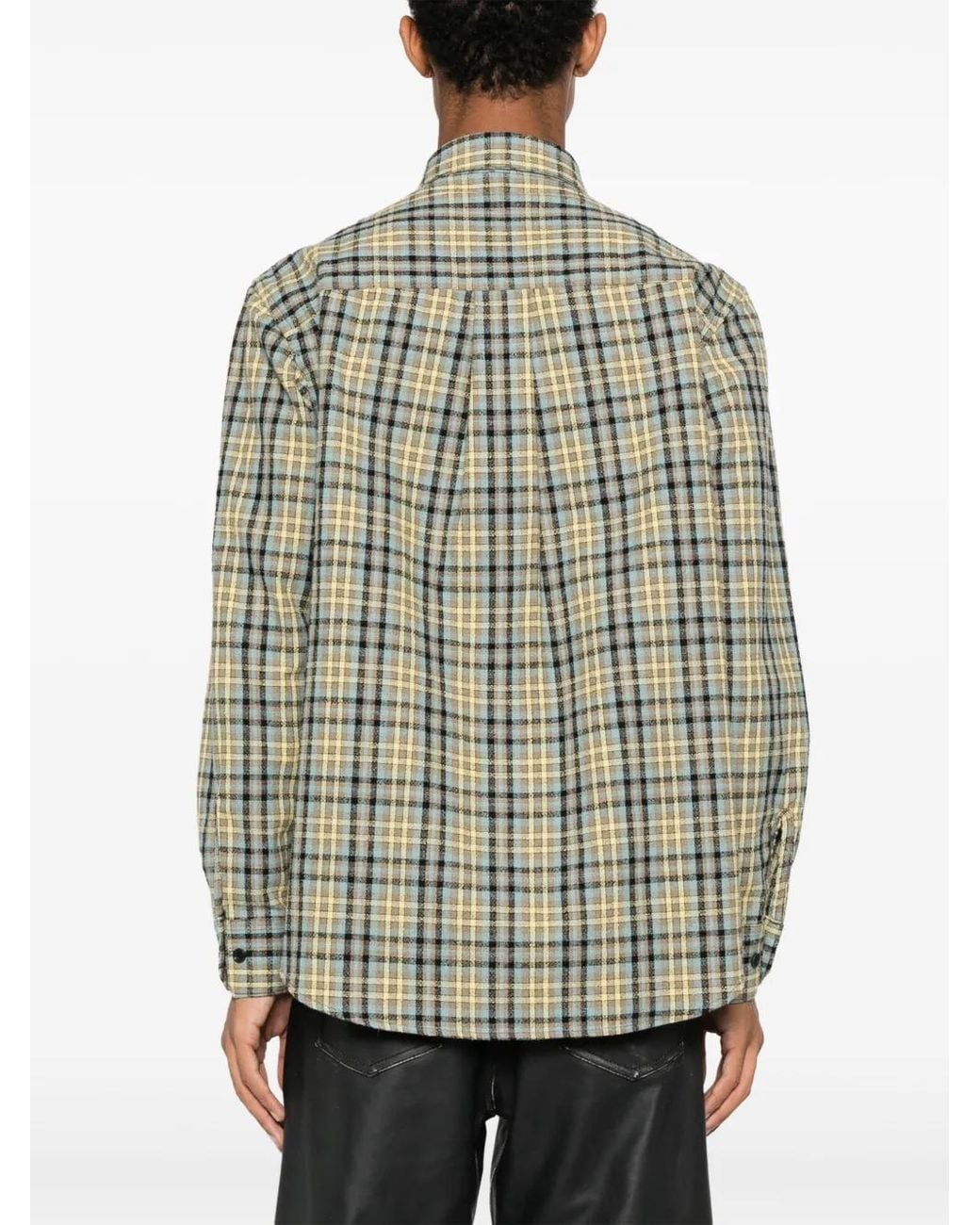 sunflower Yellow Ace Plaid-Pattern Shirt for men