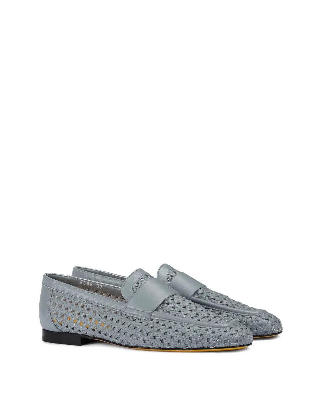 Doucal's Gray Leather Loafers