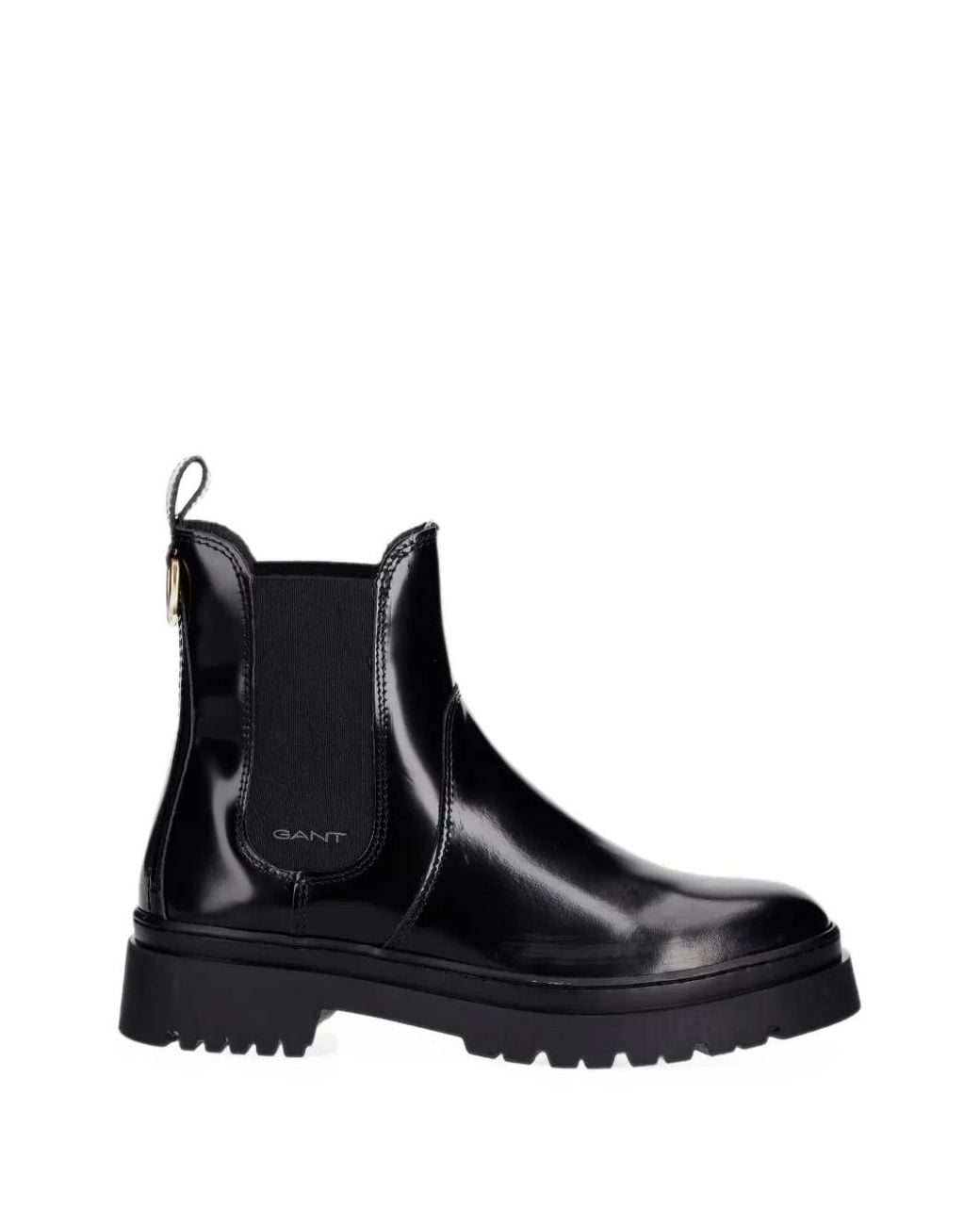 Gant Black Patent-Finish Chelsea Boots