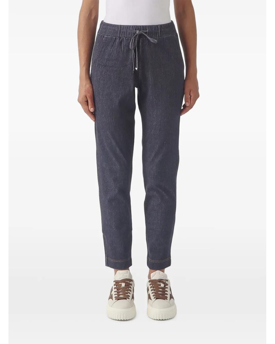 Max Mara Blue Drawstring-Waist Trousers