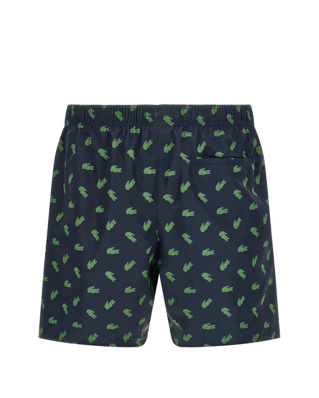 Lacoste Blue Mid Length Crocodile Print Swim Trunks for men