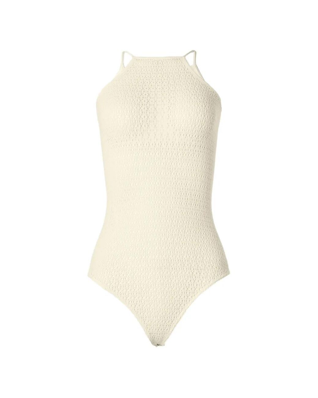 Wolford White Daisy Net Bodysuit