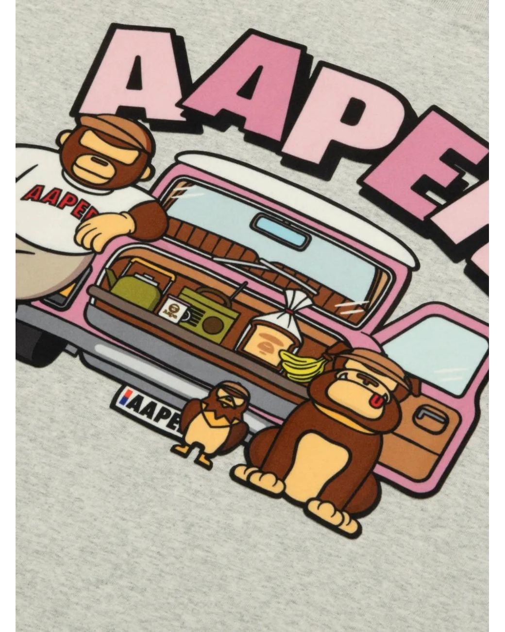 Aape By A Bathing Ape Gray Graphic T-Shirt for men
