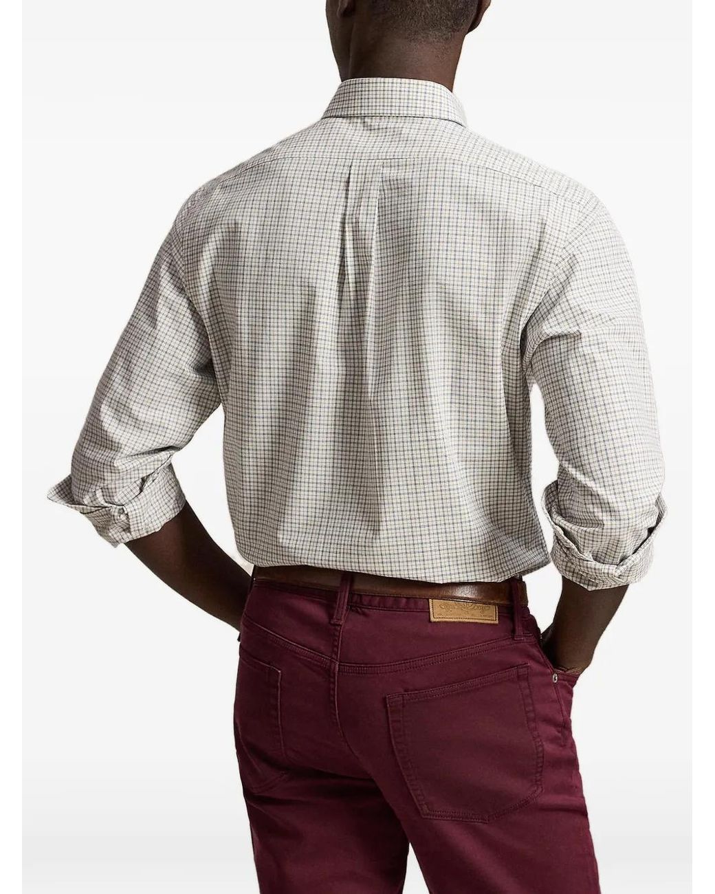 Polo Ralph Lauren White Check-Pattern Button-Down Shirt for men