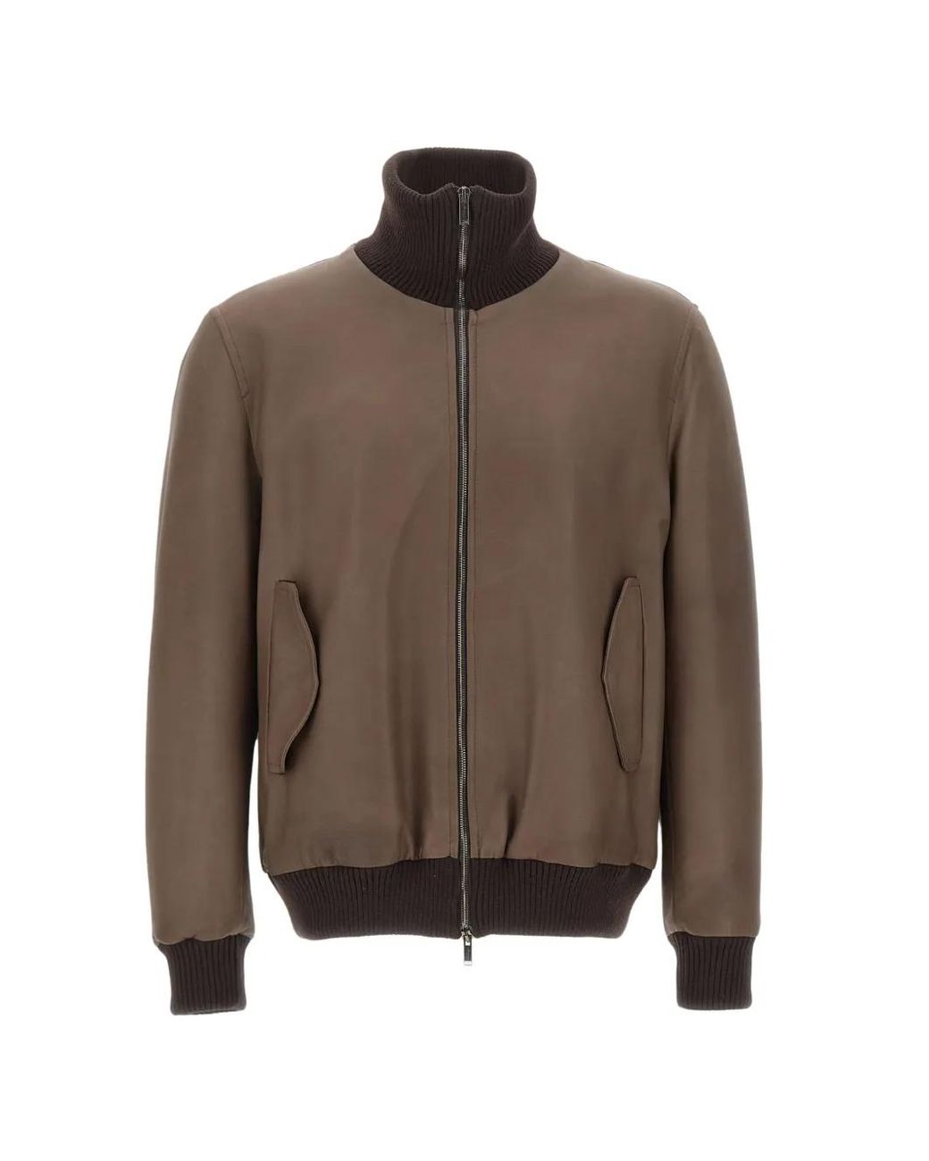 Volfagli Brown Ambrogio America Leather Jacket for men