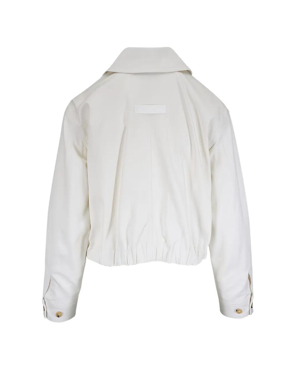 Vince White Elasticated-Hem Cropped Jacket
