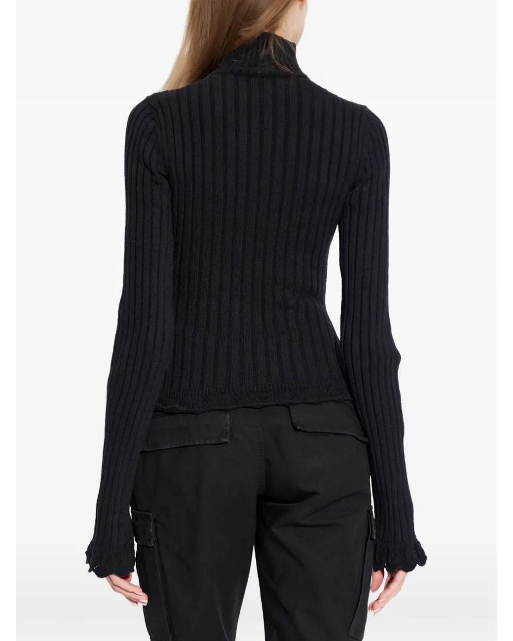 Balenciaga Black Ruffled Heart-Cutout Sweater