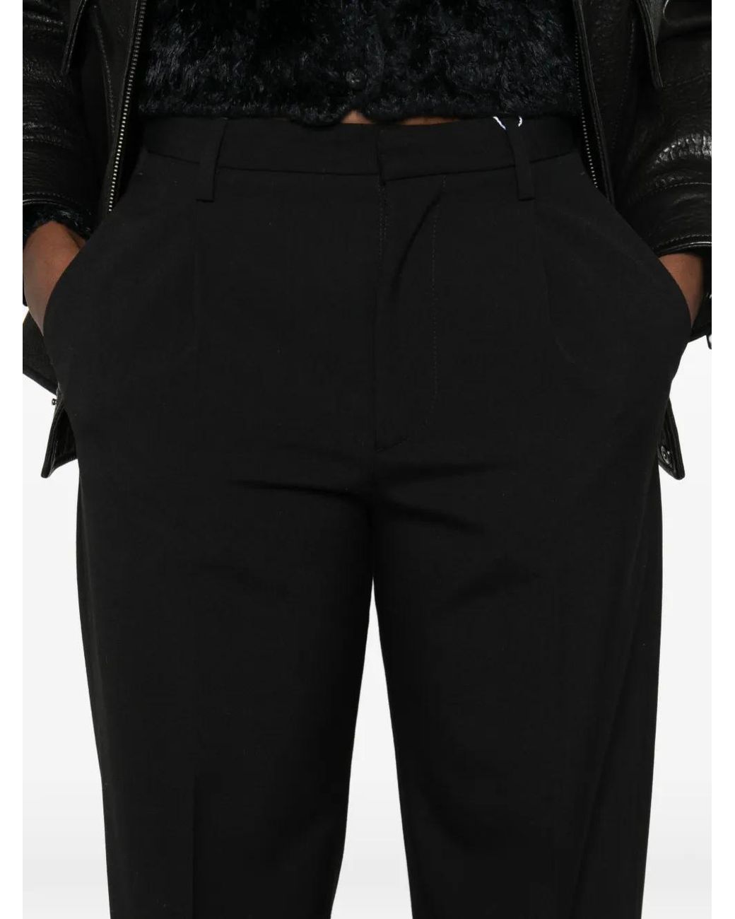MM6 by Maison Margiela Black Pleat-Detail Trousers