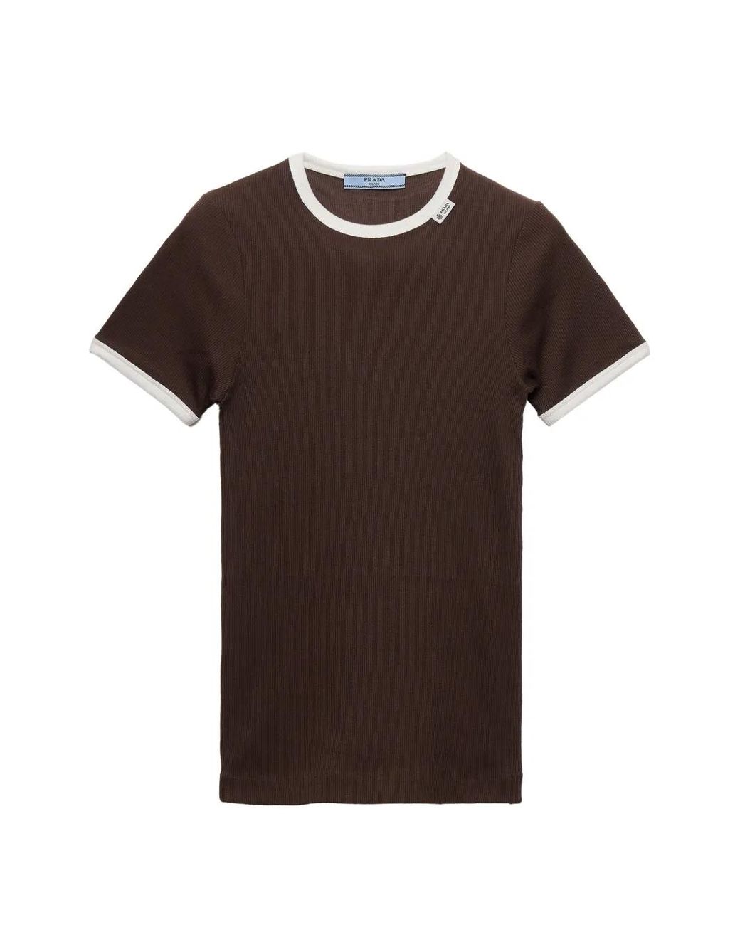 Prada Brown Haut En Maille Côtelée