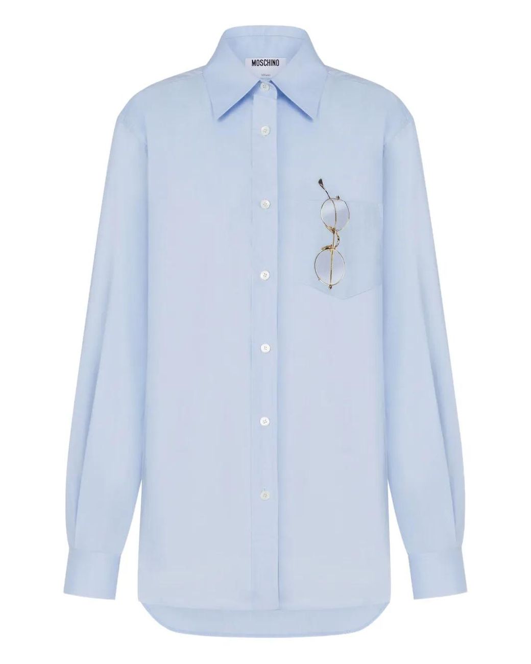 Moschino Blue Long-Sleeves Shirt