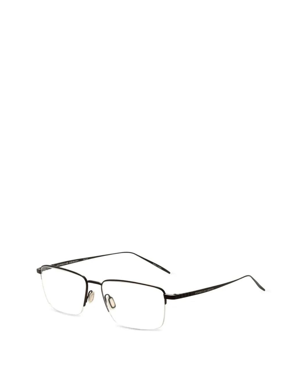 Porsche Design White Lunettes De Vue À Monture Rectangulaire for men