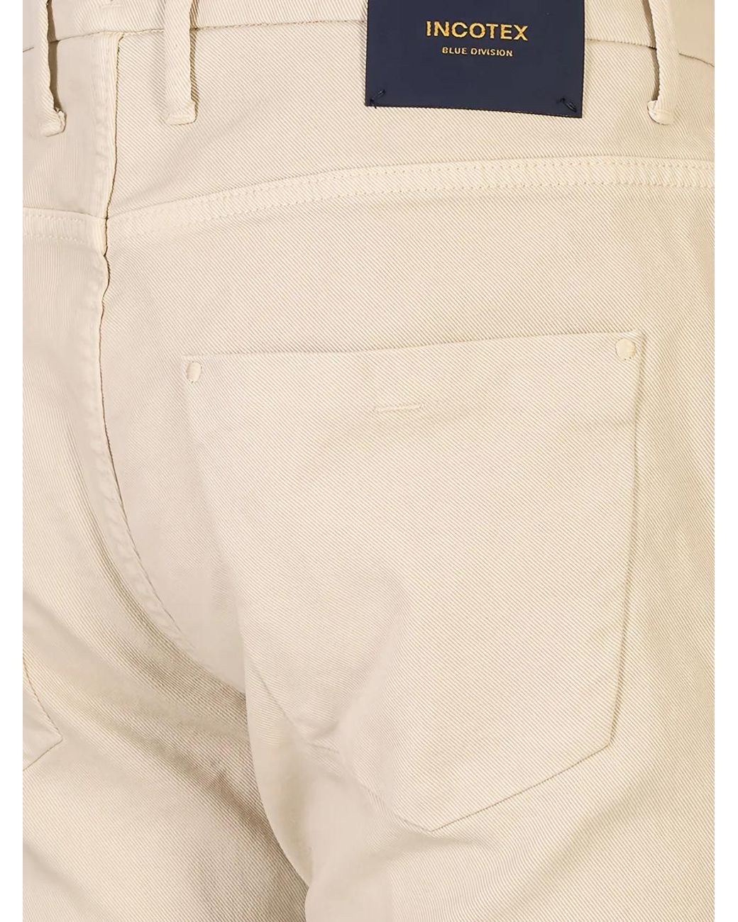 Incotex Natural Logo-Patch Trousers for men