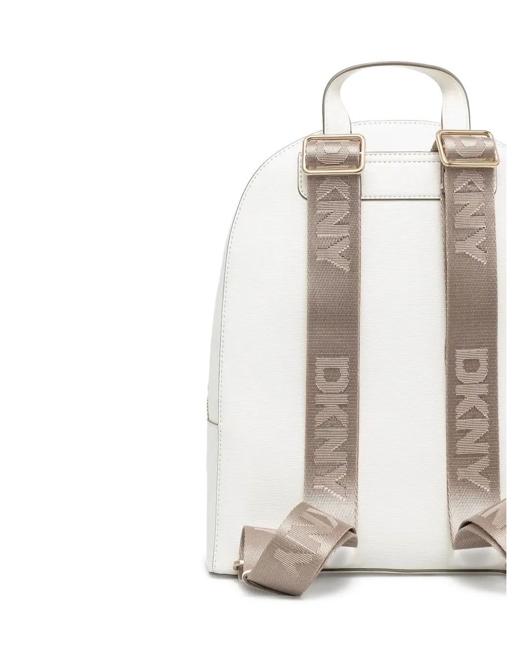 DKNY Backpack Pebbled Leather Zip Flap OS White Cream Minimalist Everyday DKNY Backpack White Bags & Handbags for Women for sale | eBay main image 3