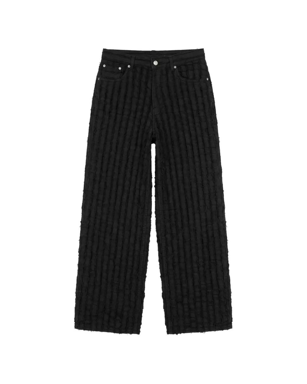 Haikure Black Bethany Frayed-Stripe Jeans