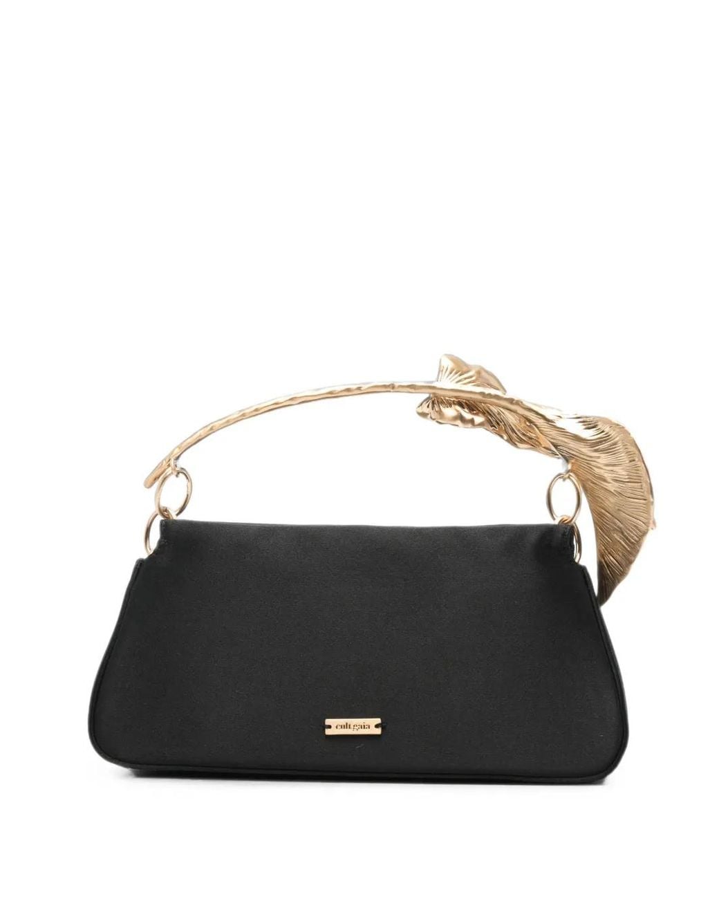 Cult Gaia Black Calla Leaf-Detail Tote Bag