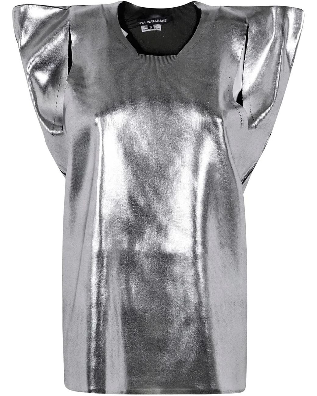 Top Con Efecto Metalizado Junya Watanabe de color Gray