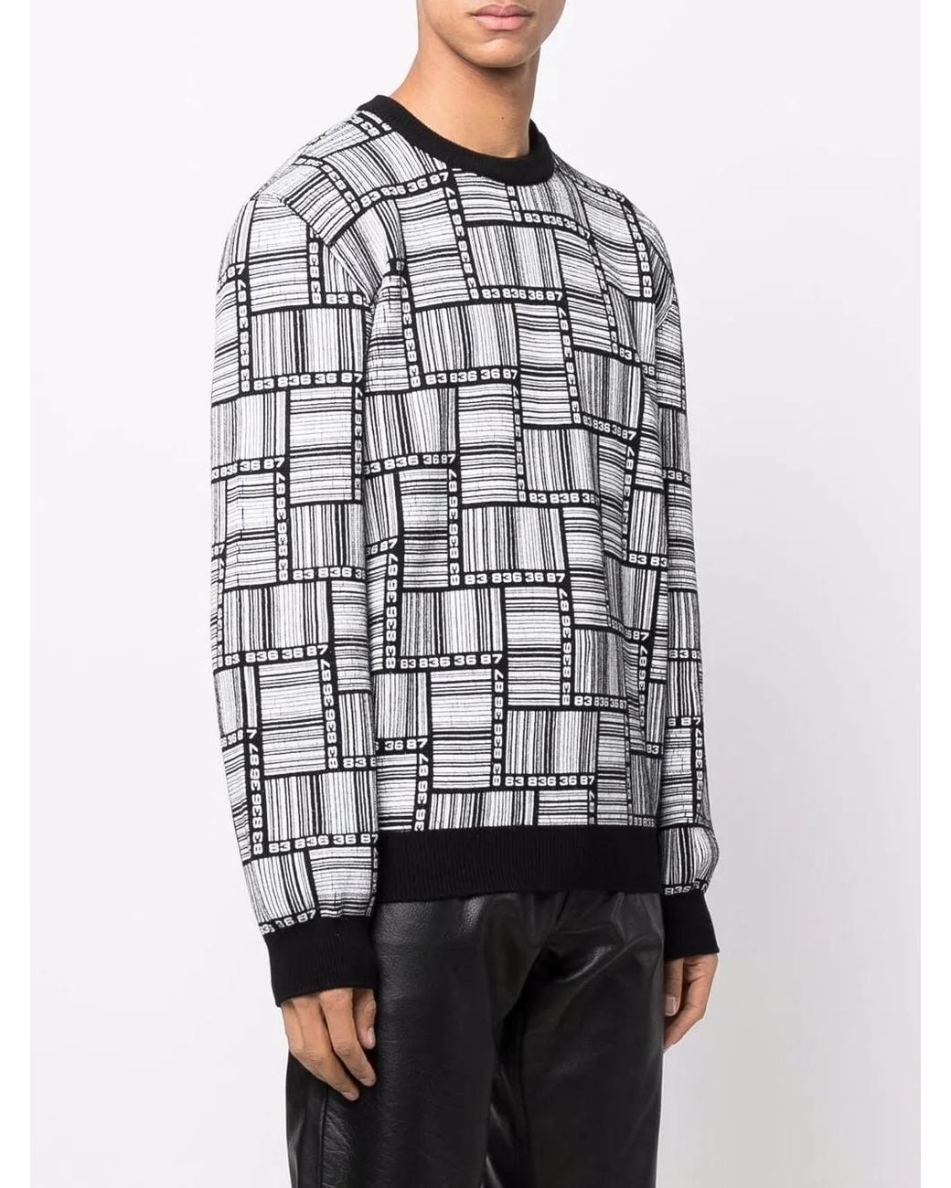 VTMNTS Gray Crew Neck Patterned Jumper