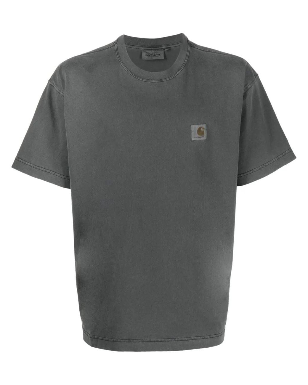 Carhartt Gray Logo Cotton T-Shirt for men