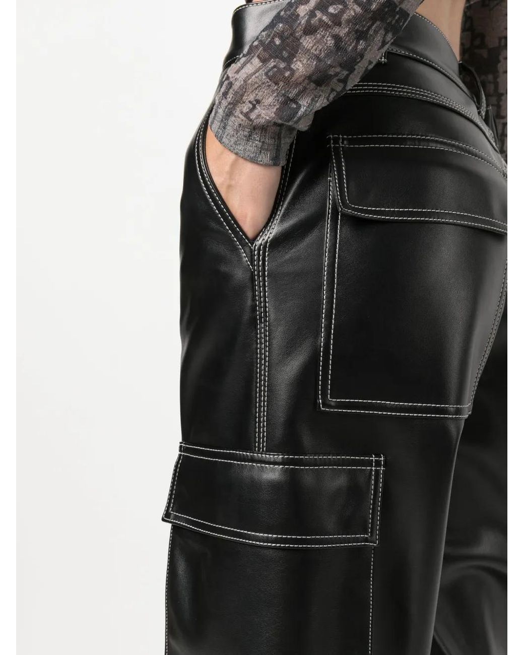 Philosophy Di Lorenzo Serafini Black Low-Rise Cargo Trousers