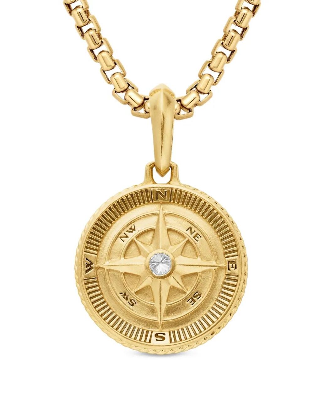 David Yurman Metallic 18Kt Maritime Compass Diamond Amulet (29.5Mm) for men
