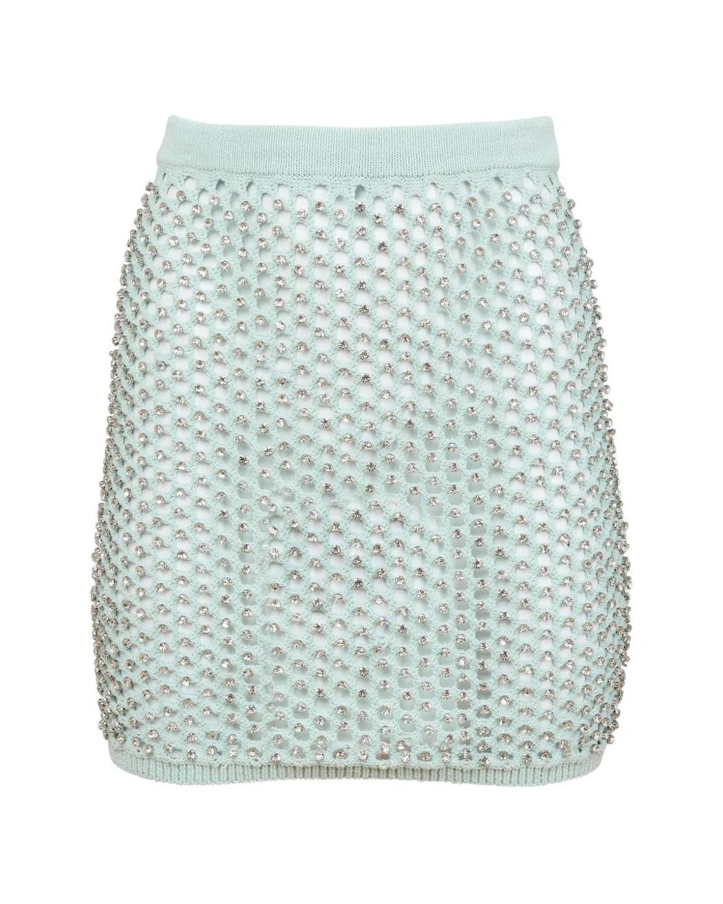 Fleur du Mal Blue Embellished Mini Skirt