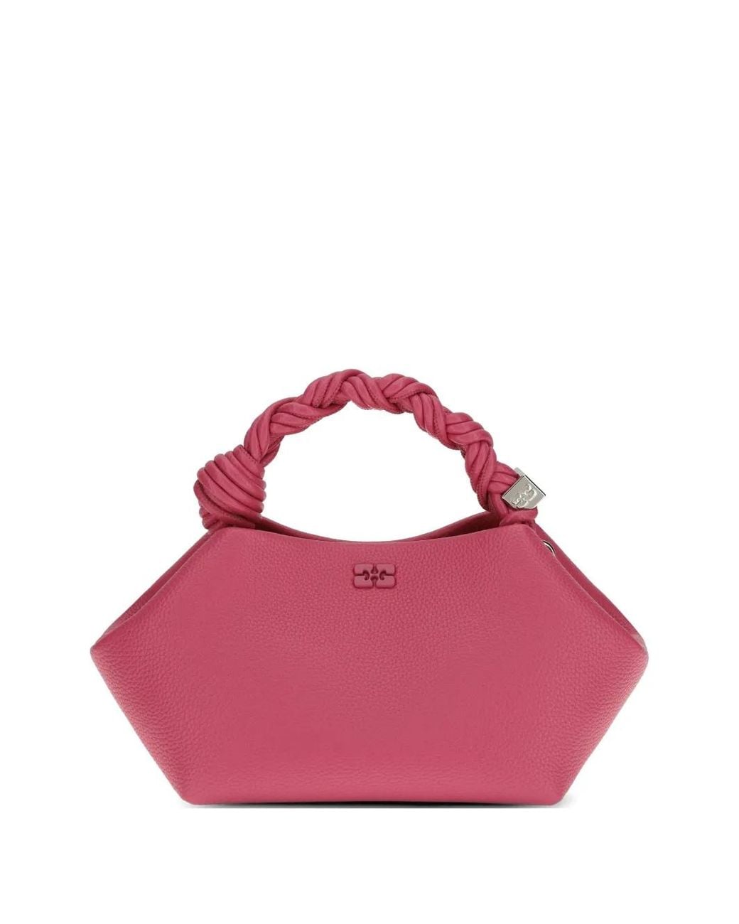 Ganni Pink Small Bou Grained Shoulder Bag