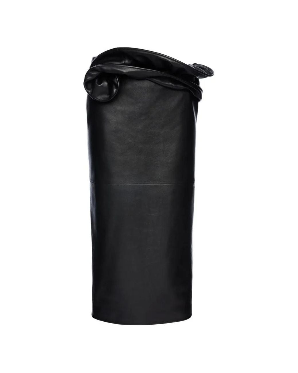 Magda Butrym Black Jupe Mi-Longue En Cuir À Fleurs