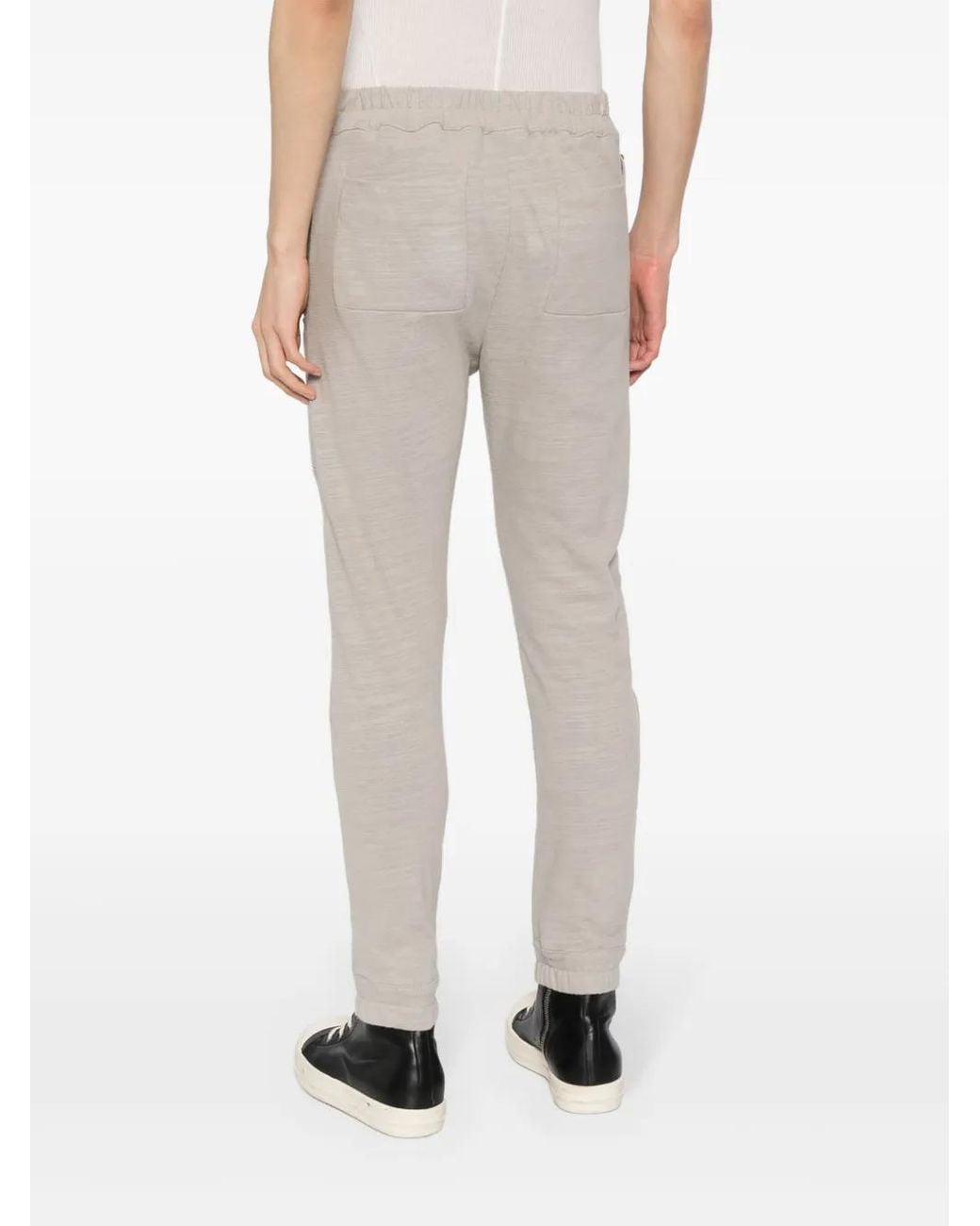Rick Owens Gray Decorative-Zip Cotton Trousers for men