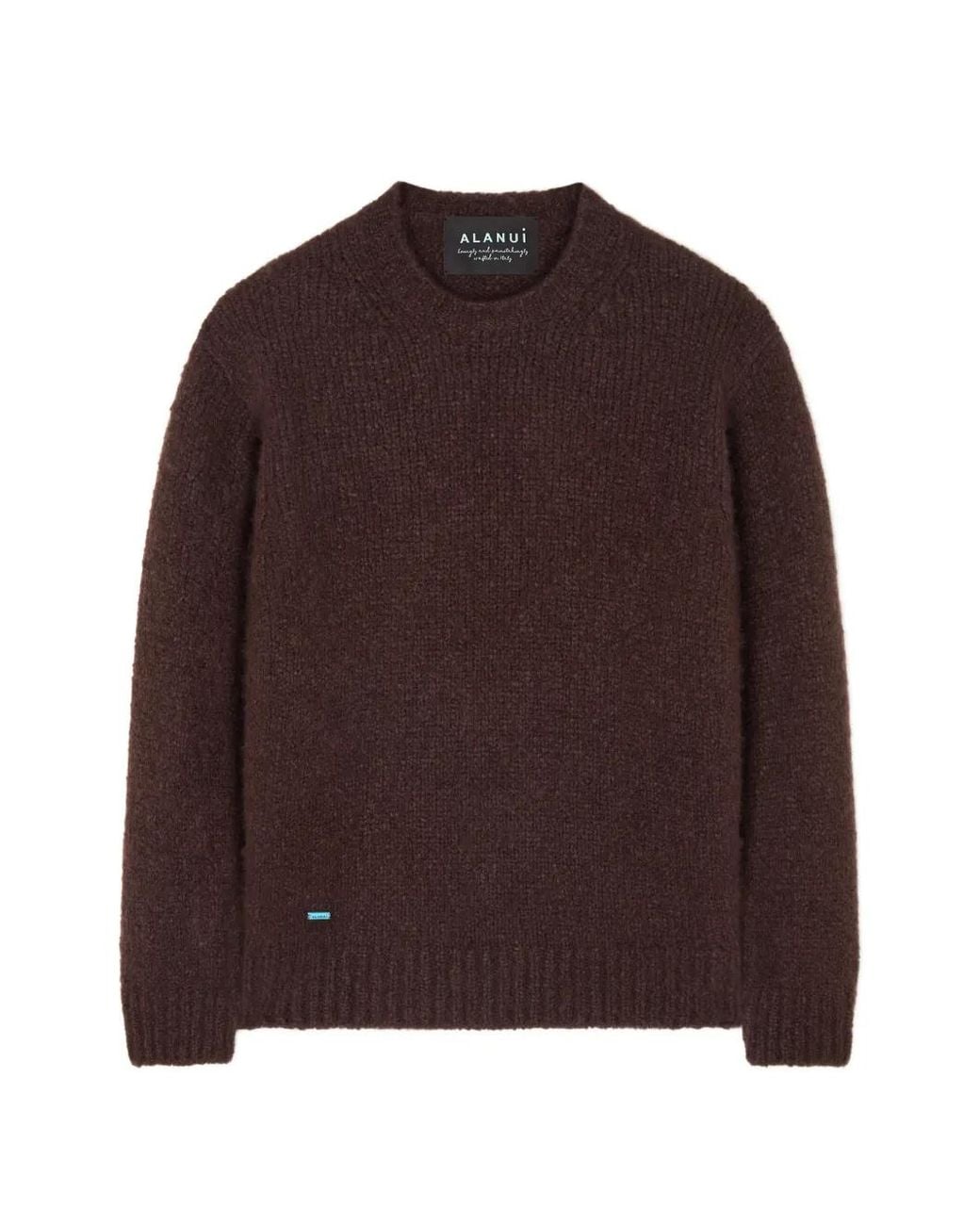 Alanui Brown Ribbed-Knit Cashmere-Blend Sweater for men