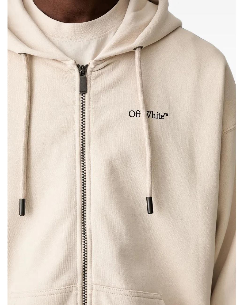 Off-White c/o Virgil Abloh Natural Arrows Zip-Up Hoodie for men