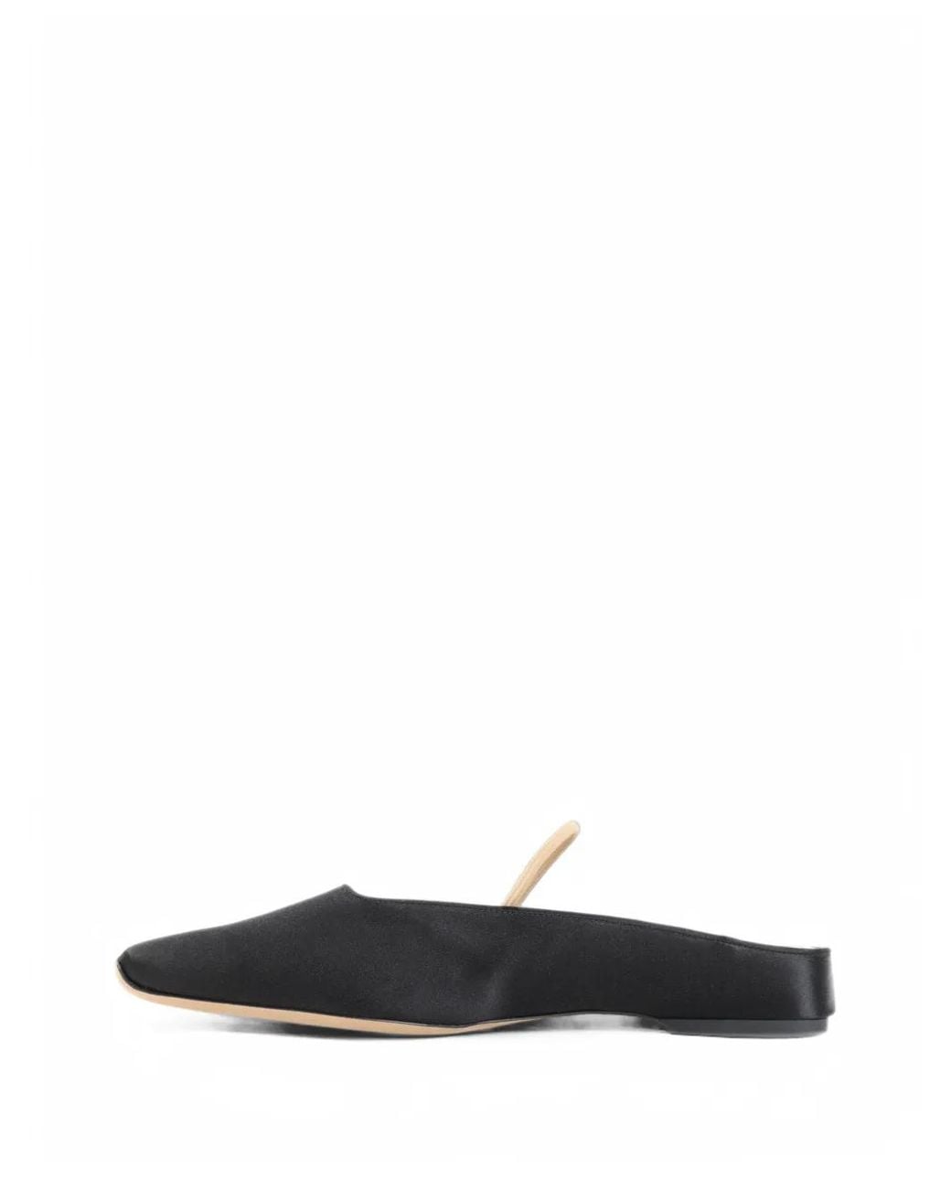 Calvin Klein White Kate Square-Toe Elasticated-Strap Ballet Flats