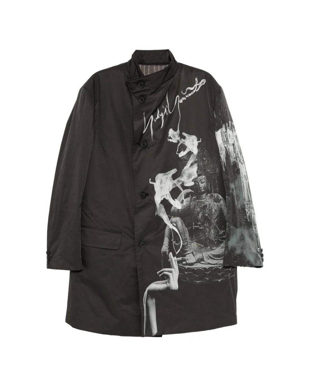 Yohji Yamamoto Black Smoking Gothic Print Jacket for men