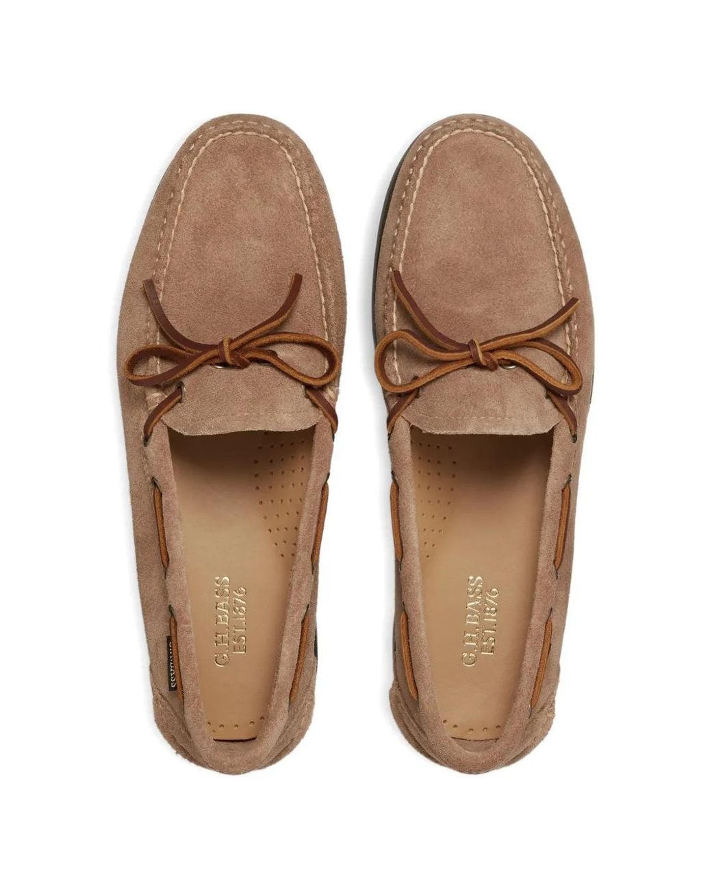 G.H.BASS Brown Camp Moc Decker Boat Shoes for men