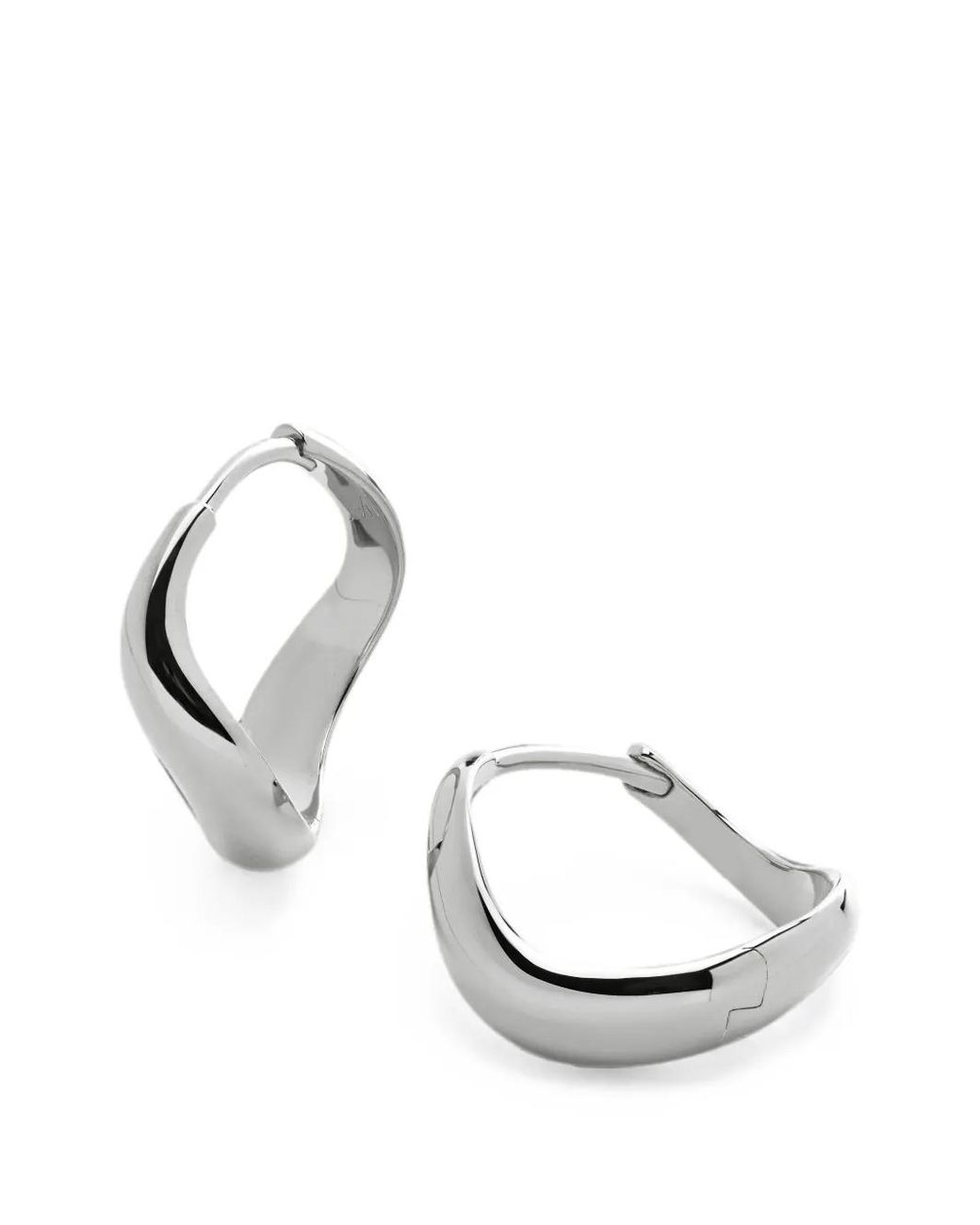 Monica Vinader White Boucles D'Oreilles À Design Structuré