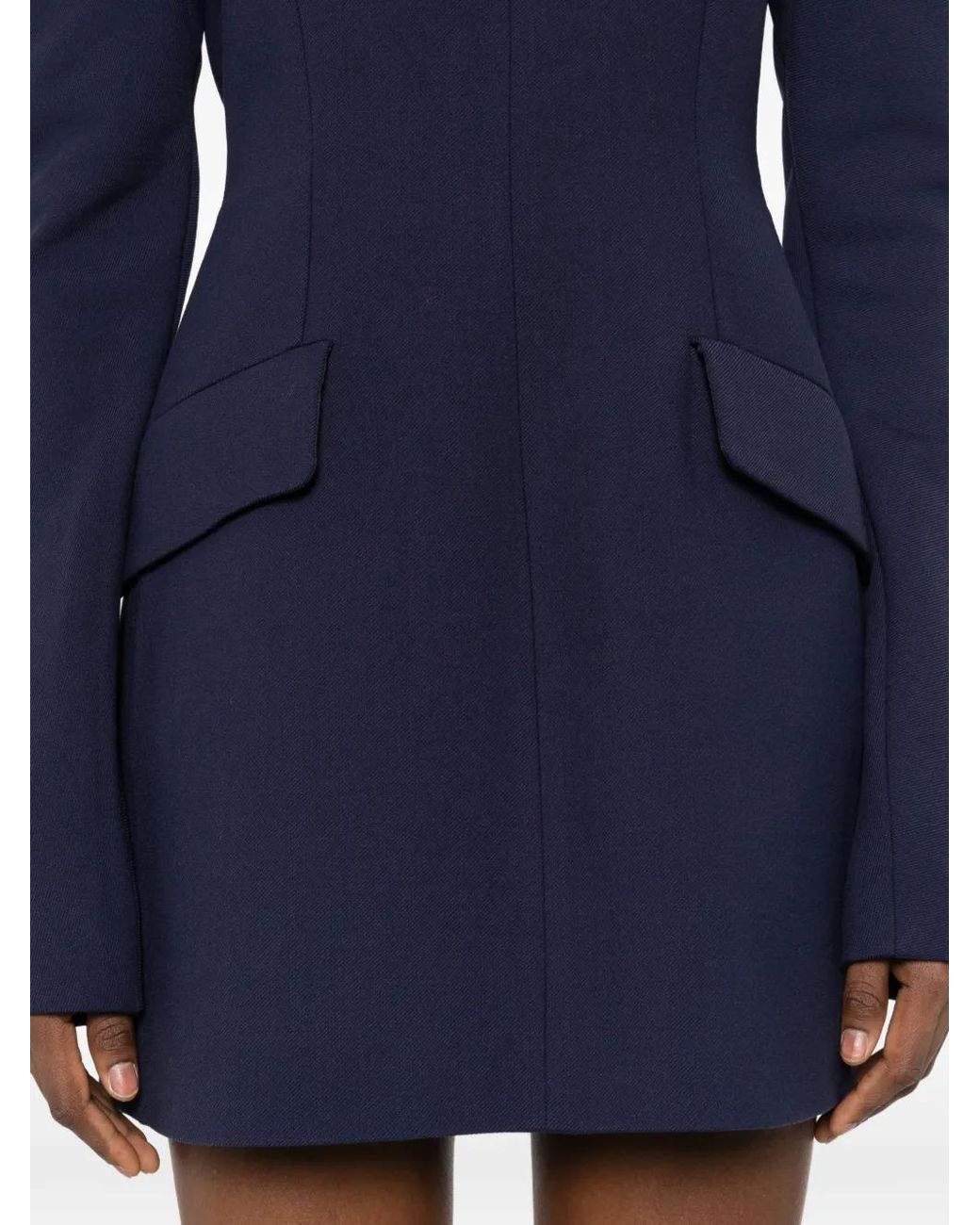 Sportmax Blue Spxtefrite Pockets High-Neck Mini Dress