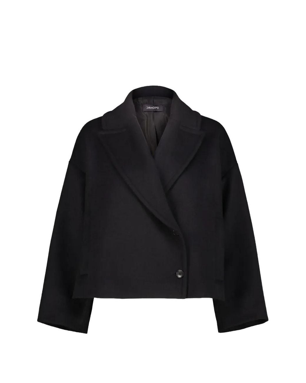 DR. HOPE Black Double-Breasted Cropped Jacket