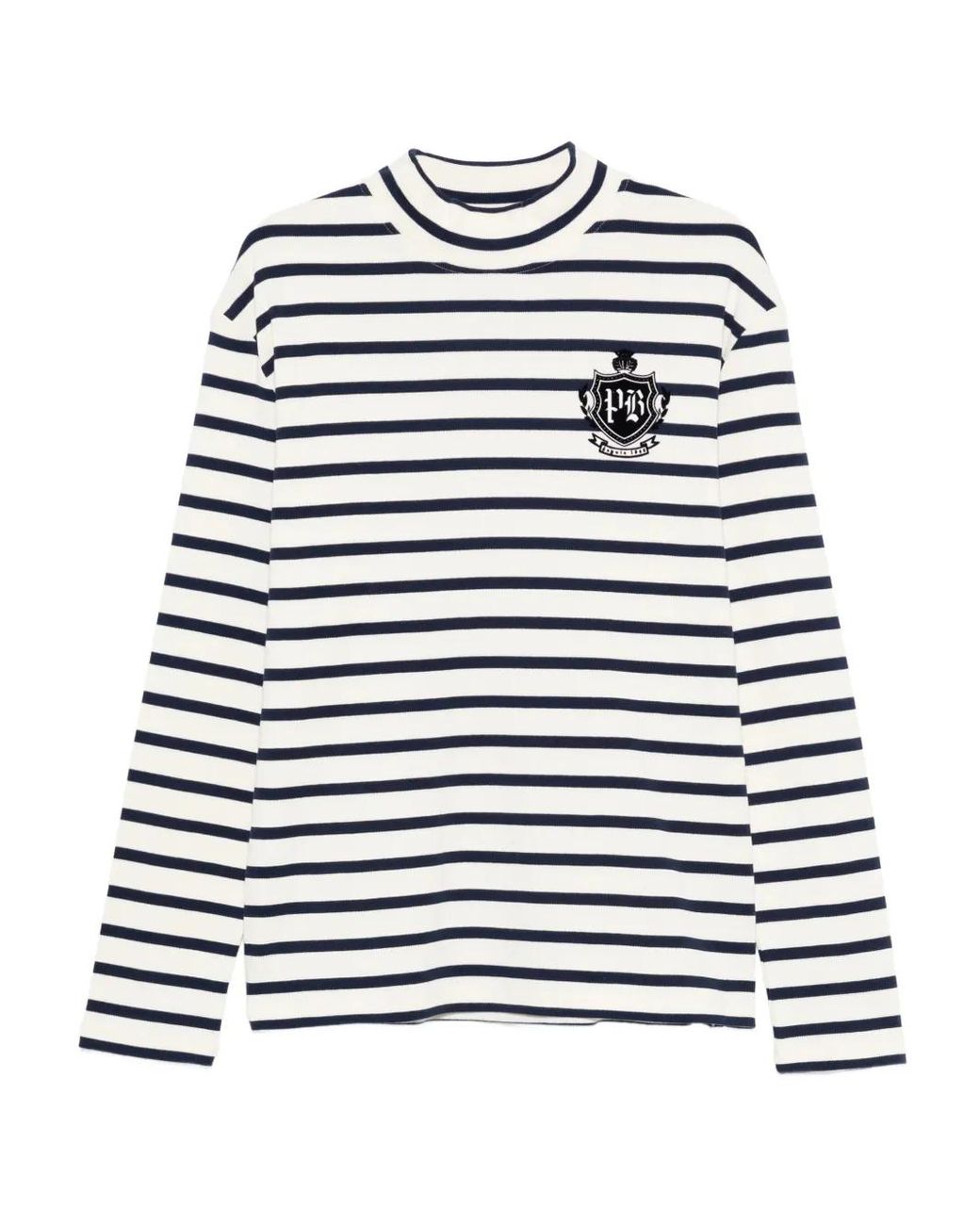 Balmain White Striped Long-Sleeve T-Shirt for men