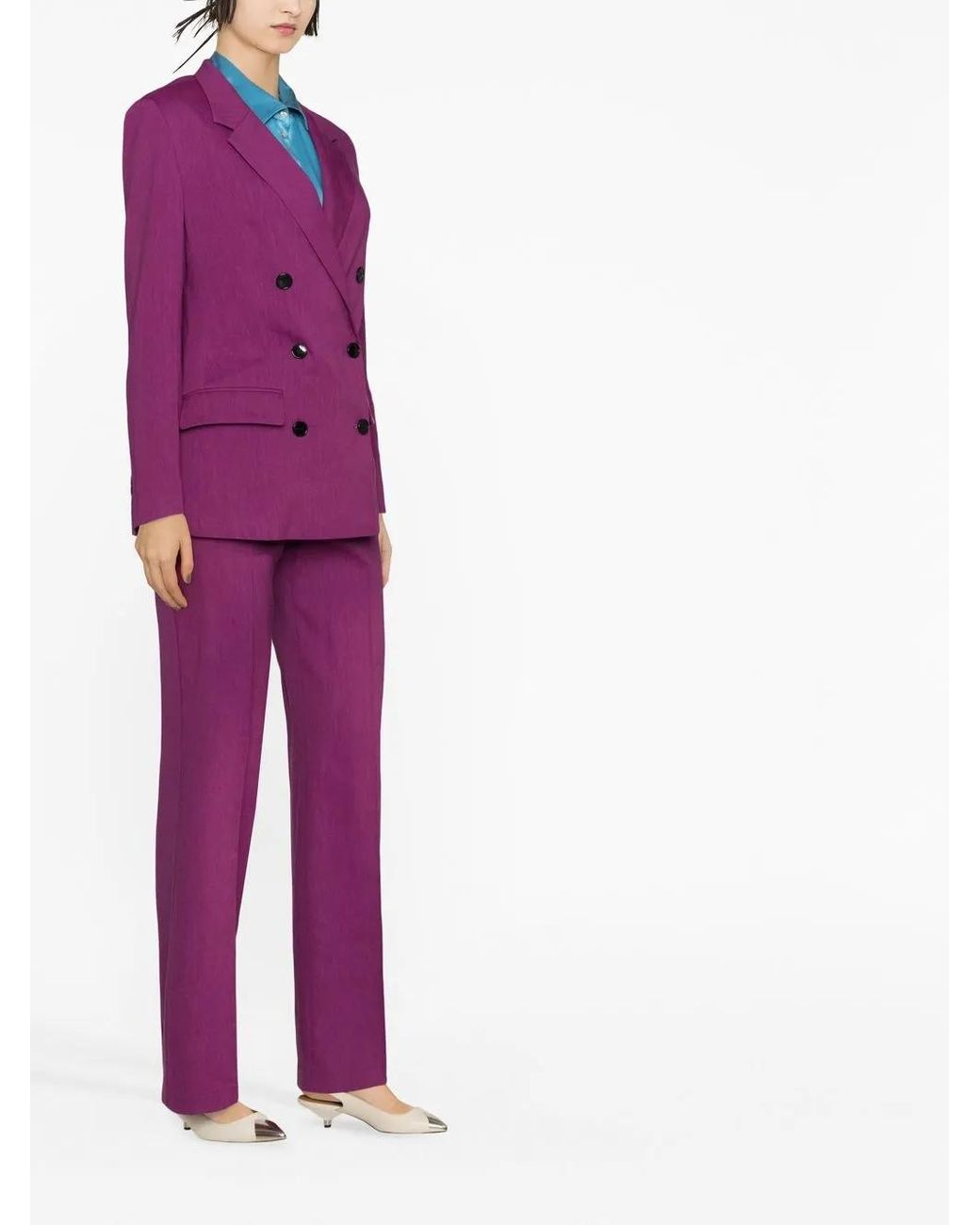 Isabel Marant Purple Sheril Double-Breasted Blazer
