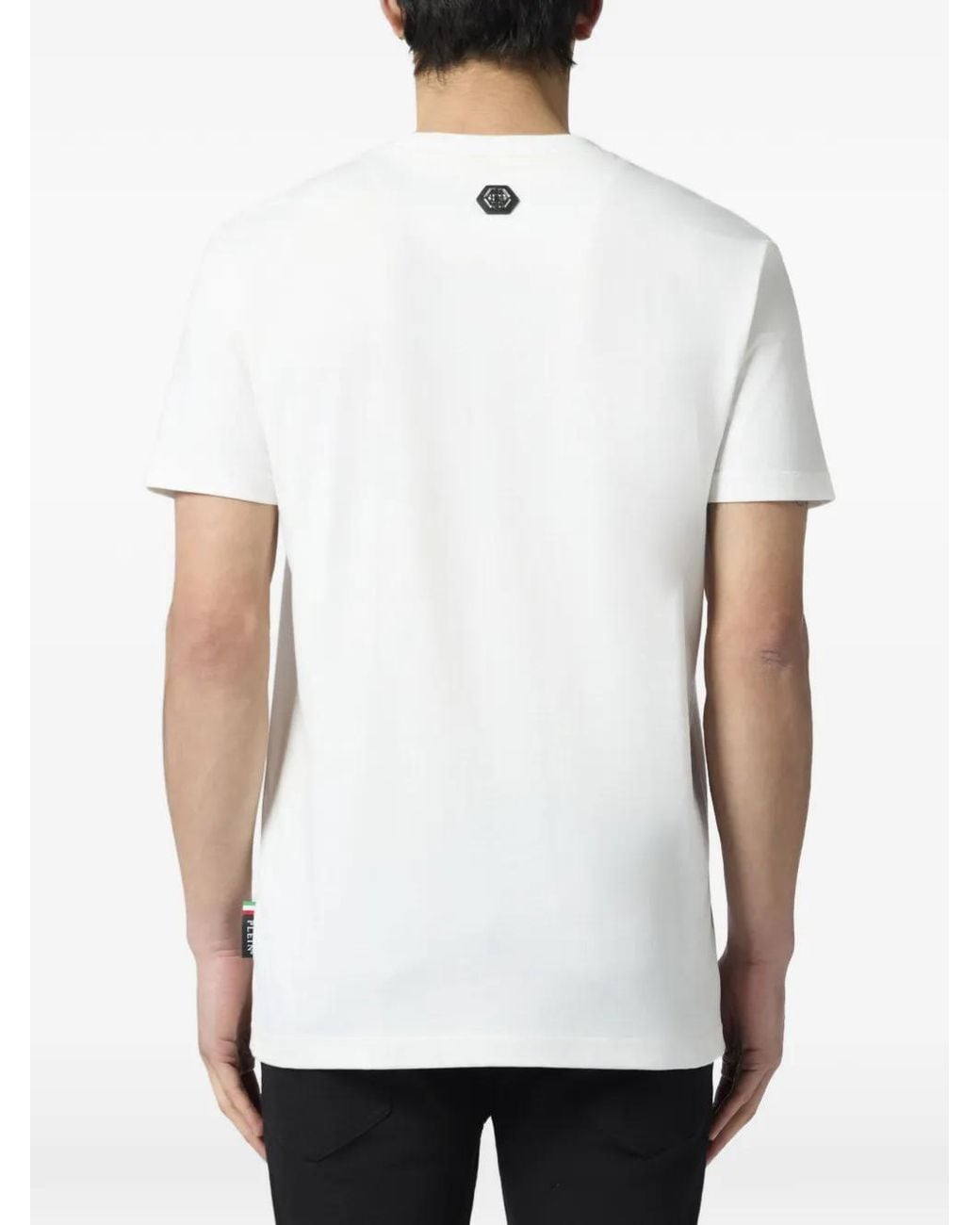 Philipp Plein White Round Neck T-Shirt New York Tennis for men