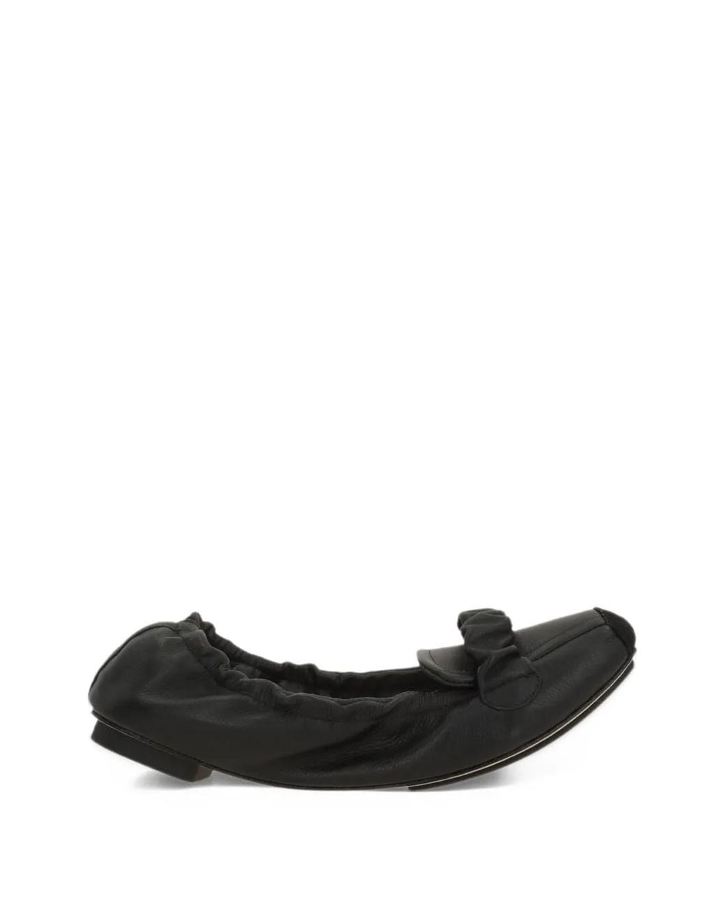 Yohji Yamamoto Black X Repetto Ruched Ballet Flats