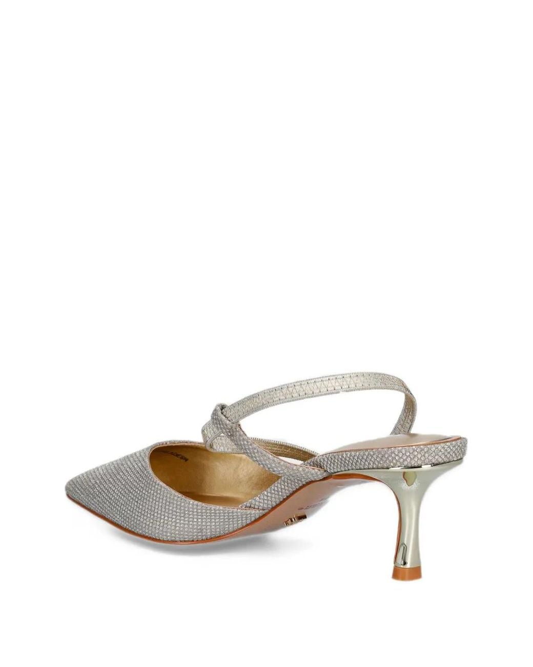 Dune White Charming Glitter-Effect Slingback Pumps