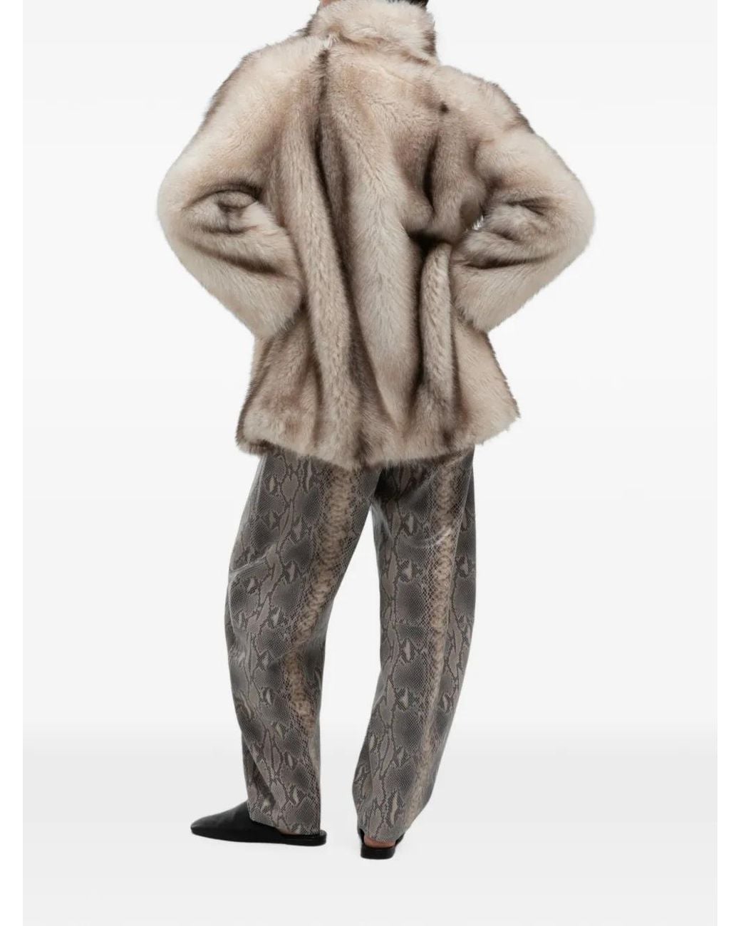 DUCIE Brown Emilia Faux-Fur Jacket